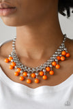 Paparazzi "Friday Night Fringe" Orange Necklace & Earring Set Paparazzi Jewelry