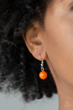 Paparazzi "Friday Night Fringe" Orange Necklace & Earring Set Paparazzi Jewelry