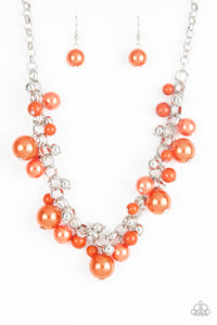 Paparazzi VINTAGE VAULT "The Upstater" Orange Necklace & Earring Set Paparazzi Jewelry