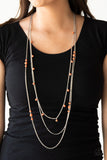Paparazzi VINTAGE VAULT "Laying The Groundwork" Orange Necklace & Earring Set Paparazzi Jewelry