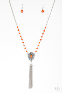 Paparazzi VINTAGE VAULT "Soul Quest" Orange Necklace & Earring Set Paparazzi Jewelry