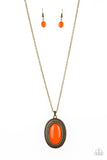 Paparazzi "Practical Prairie" Orange Necklace & Earring Set Paparazzi Jewelry