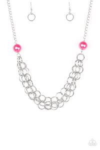 Paparazzi VINTAGE VAULT "Daring Diva" Pink Necklace & Earning Set Paparazzi Jewelry