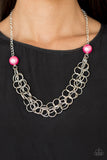 Paparazzi VINTAGE VAULT "Daring Diva" Pink Necklace & Earning Set Paparazzi Jewelry