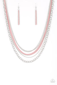 Paparazzi "Intensely Industrial" Pink Necklace & Earring Set Paparazzi Jewelry