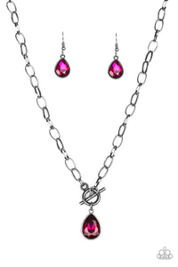 Paparazzi "So Sorority" Pink Necklace & Earring Set Paparazzi Jewelry