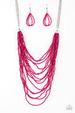 Paparazzi VINTAGE VAULT "Bora Bombora" Pink Necklace & Earring Set Paparazzi Jewelry
