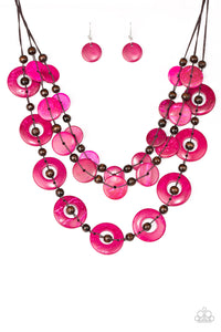 Paparazzi "Catalina Coastin" Pink Necklace & Earring Set Paparazzi Jewelry