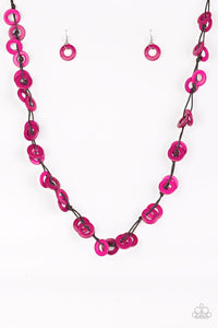 Paparazzi VINTAGE VAULT "Waikiki Winds" Pink Necklace & Earring Set Paparazzi Jewelry