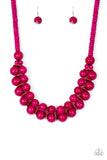 Paparazzi VINTAGE VAULT "Caribbean Cover Girl" Pink Necklace & Earring Set Paparazzi Jewelry