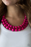 Paparazzi VINTAGE VAULT "Caribbean Cover Girl" Pink Necklace & Earring Set Paparazzi Jewelry