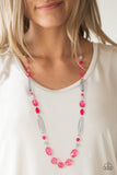 Paparazzi VINTAGE VAULT "Quite Quintessence" Pink Necklace & Earring Set Paparazzi Jewelry
