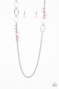 Paparazzi VINTAGE VAULT "Flirty Foxtrot" Pink Necklace & Earring Set Paparazzi Jewelry