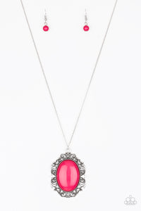 Paparazzi VINTAGE VAULT "Vintage Vanity" Pink Necklace & Earring Set Paparazzi Jewelry