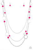 Paparazzi VINTAGE VAULT "Beachside Babe" Pink Necklace & Earring Set Paparazzi Jewelry