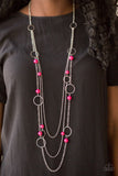 Paparazzi VINTAGE VAULT "Beachside Babe" Pink Necklace & Earring Set Paparazzi Jewelry