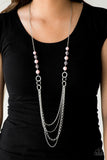 Paparazzi VINTAGE VAULT "Vividly Vivid" Pink Necklace & Earring Set Paparazzi Jewelry