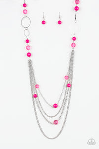 Paparazzi "Bubbly Bright" Pink Necklace & Earring Set Paparazzi Jewelry