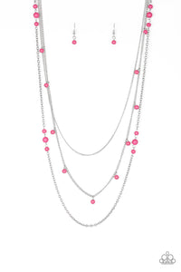 Paparazzi VINTAGE VAULT "Laying The Groundwork" Pink Necklace & Earring Set Paparazzi Jewelry