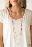 Paparazzi VINTAGE VAULT "Laying The Groundwork" Pink Necklace & Earring Set Paparazzi Jewelry