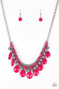 Paparazzi VINTAGE VAULT "Trending Tropicana" Pink Necklace & Earring Set Paparazzi Jewelry