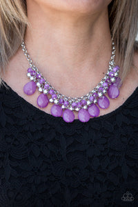 Paparazzi VINTAGE VAULT "Trending Tropicana" Purple Necklace & Earring Set Paparazzi Jewelry