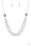 Paparazzi VINTAGE VAULT "Daring Diva" Purple Necklace & Earning Set Paparazzi Jewelry