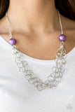 Paparazzi VINTAGE VAULT "Daring Diva" Purple Necklace & Earning Set Paparazzi Jewelry