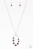 Paparazzi VINTAGE VAULT "Spotlight Social" Purple Necklace & Earring Set Paparazzi Jewelry