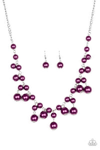 Paparazzi VINTAGE VAULT "Soon To Be Mrs." Purple Necklace & Earring Set Paparazzi Jewelry