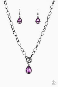 Paparazzi "So Sorority" Purple Necklace & Earring Set Paparazzi Jewelry