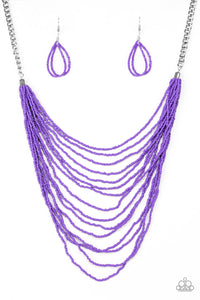 Paparazzi VINTAGE VAULT "Bora Bombora" Purple Necklace & Earring Set Paparazzi Jewelry