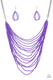 Paparazzi VINTAGE VAULT "Bora Bombora" Purple Necklace & Earring Set Paparazzi Jewelry