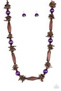 Paparazzi VINTAGE VAULT "Cozumel Coast" Purple Necklace & Earring Set Paparazzi Jewelry