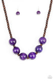Paparazzi VINTAGE VAULT "Oh My Miami" Purple Necklace & Earring Set Paparazzi Jewelry