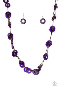 Paparazzi VINTAGE VAULT "Waikiki Winds" Purple Necklace & Earring Set Paparazzi Jewelry