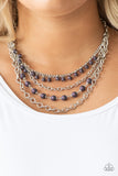 Paparazzi VINTAGE VAULT "Ground Forces" Purple Necklace & Earring Set Paparazzi Jewelry