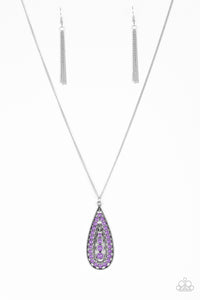 Paparazzi VINTAGE VAULT "Tiki Tease" Purple Necklace & Earring Set Paparazzi Jewelry