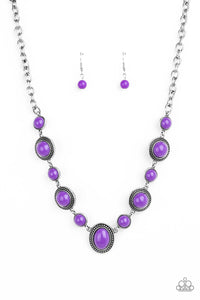 Paparazzi VINTAGE VAULT "Voyager Vibes" Purple Necklace & Earring Set Paparazzi Jewelry