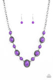 Paparazzi VINTAGE VAULT "Voyager Vibes" Purple Necklace & Earring Set Paparazzi Jewelry