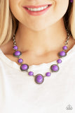 Paparazzi VINTAGE VAULT "Voyager Vibes" Purple Necklace & Earring Set Paparazzi Jewelry