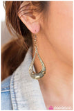 Paparazzi "Crocodile Tears - Brass" earring Paparazzi Jewelry