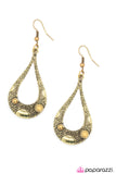 Paparazzi "Crocodile Tears - Brass" earring Paparazzi Jewelry