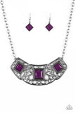 Paparazzi "Feeling Inde-PENDANT" Purple Necklace & Earring Set Paparazzi Jewelry