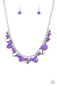 Paparazzi VINTAGE VAULT "Flirtatiously Florida" Purple Necklace & Earring Set Paparazzi Jewelry