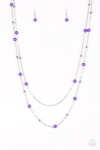 Paparazzi VINTAGE VAULT "Beach Party Pageant" Purple Necklace & Earring Set Paparazzi Jewelry