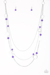 Paparazzi VINTAGE VAULT "Beachside Babe" Purple Necklace & Earring Set Paparazzi Jewelry