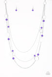 Paparazzi VINTAGE VAULT "Beachside Babe" Purple Necklace & Earring Set Paparazzi Jewelry
