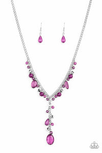 Paparazzi "Crystal Couture" Purple Necklace & Earring Set Paparazzi Jewelry