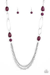 Paparazzi VINTAGE VAULT "Pleasant Promenade" Purple Necklace & Earring Set Paparazzi Jewelry